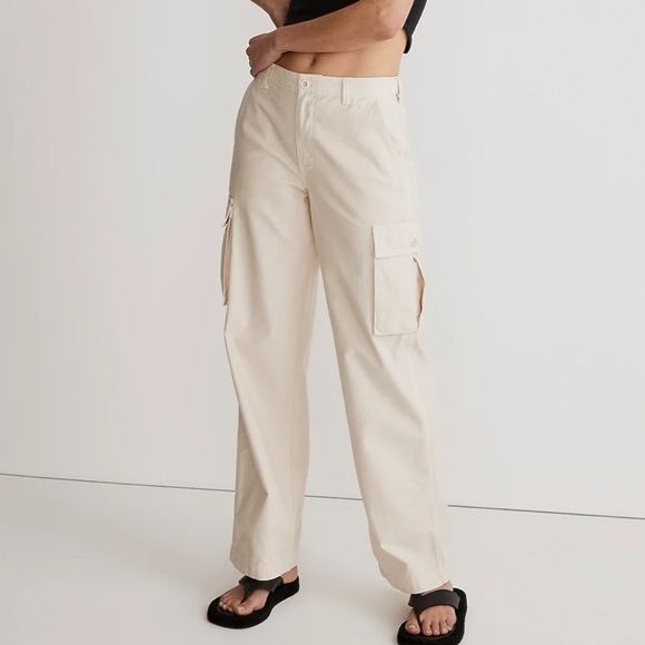 Madewell Garment-Dyed Low-Slung Straight Cargo Pants vintage linen - Picture 1 of 7